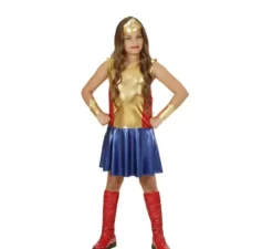 Costume da eroina dorata per ragazze e adolescenti