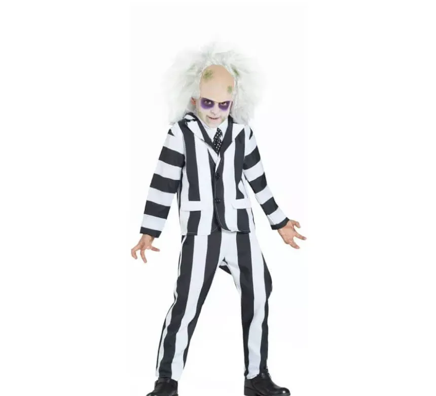 Costume da Fantasma a righe larghe per bambino