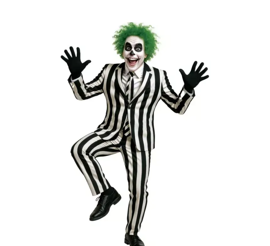 Costume da fantasma a righe per uomo
