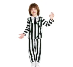Costume da fantasma con abito a righe per neonato