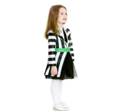 Costume da fantasma con abito a righe per neonato e bambina