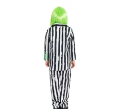 Costume da fantasma con abito a righe per ragazzo