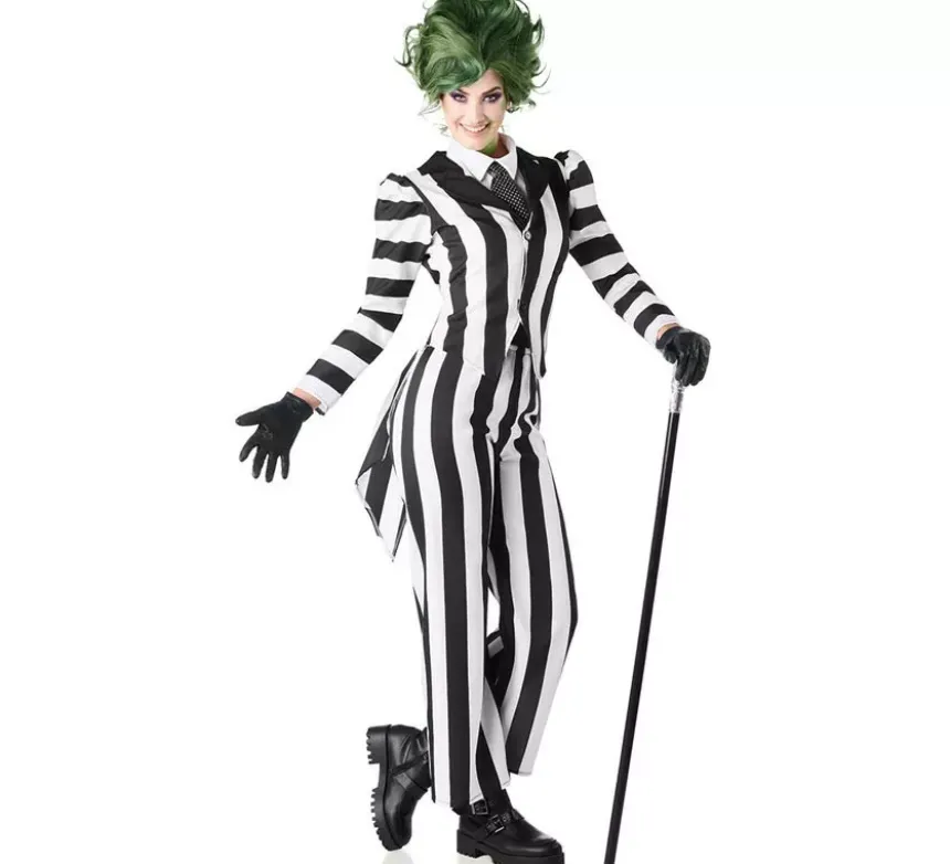 Costume da fantasma da donna in bianco e nero