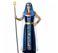 Costume da faraone egiziano blu per uomo