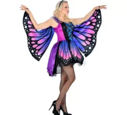 Costume da farfalla blu con ali per donna