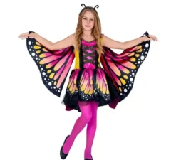Costume da farfalla rosa con ali per bambine