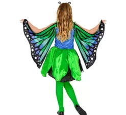 Costume da farfalla verde con ali per bambina