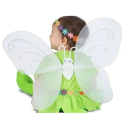 Costume da Fata Floreale con Ali e Copricapo per Neonata