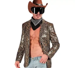Costume da festa classico con stampa leopardata o giacca da uomo