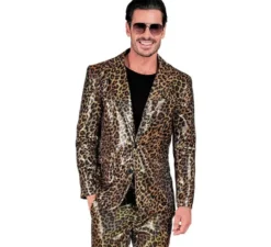 Costume da festa classico con stampa leopardata o giacca da uomo