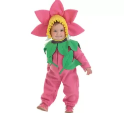 Costume da fiore rosa per bambina