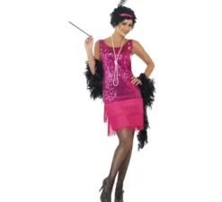 Costume da flapper rosa degli anni '20 per donna