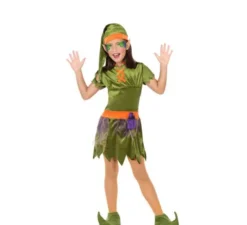 Costume da Folletto verde e arancione per bambina
