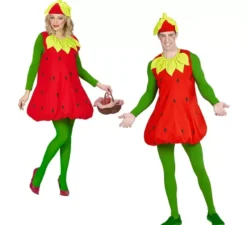 Costume da fragola con cappello per adulto