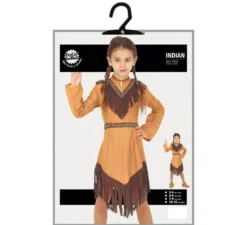 Costume da frange indiano marrone per bambina