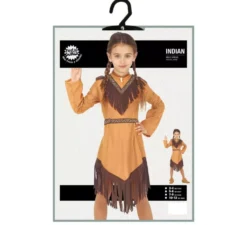 Costume da frange indiano marrone per bambina