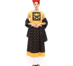 Costume da Frida Kahlo gialla e nera per donna