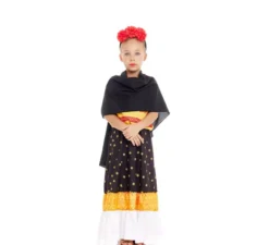 Costume da Frida Kahlo giallo e nero per bambina