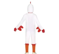 Costume da gallina bianca con cappuccio per bambino