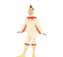 Costume da gallina bianco e arancione per bambino