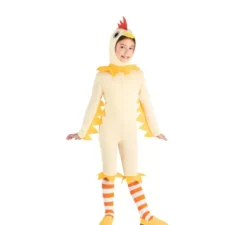 Costume da gallina bianco e giallo per bambina