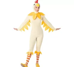 Costume da gallina bianco e giallo per donna
