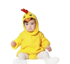 Costume da gallina gialla con cappuccio per bambino