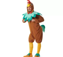 Costume da gallo marrone per uomo
