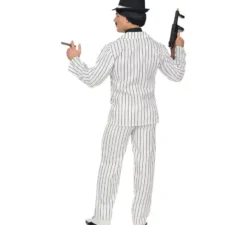 Costume da gangster bianco a righe da uomo