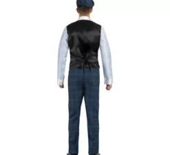Costume da gangster inglese scozzese blu da uomo
