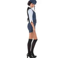 Costume da gangster inglese scozzese blu per donna
