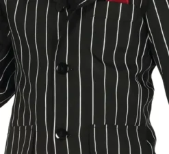 Costume da gangster nero con strisce per ragazzo