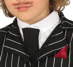 Costume da gangster nero con strisce per ragazzo