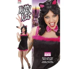 Costume da gatta in abito di velluto nero per donna