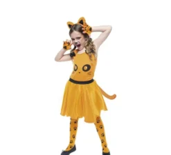 Costume da gattina arancione per bambina