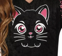 Costume da gattina nera compiaciuta per bambina