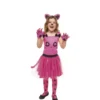 Costume da gattina rosa per bambina