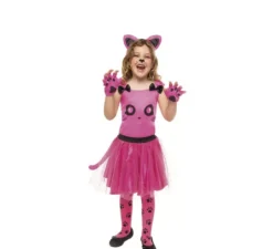 Costume da gattina rosa per bambina