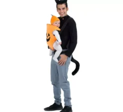 Costume da Gatto e Zucca con copri zaino per adulto e bambino