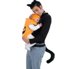 Costume da Gatto e Zucca con copri zaino per adulto e bambino