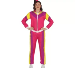 Costume da ginnasta rosa da tuta per adolescenti