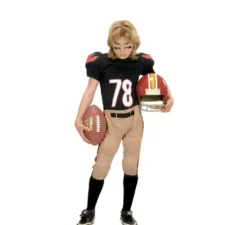 Costume da giocatore di football americano nero e marrone per ragazzo