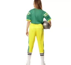 Costume da giocatore di football americano verde per donna