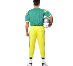Costume da giocatore di football americano verde per uomo