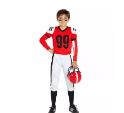 Costume da Giocatore di rugby rosso e bianco per uomo