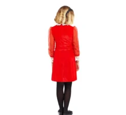 Costume da giovane strega vestito rosso per bambina
