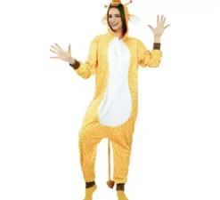 Costume da giraffa Kugurumi con cappuccio e orecchie per adulto