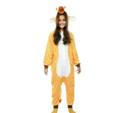 Costume da giraffa Kugurumi con cappuccio e orecchie per bambino