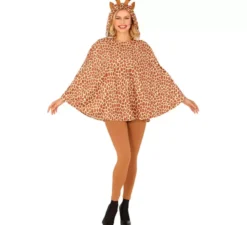 Costume da Giraffa o Poncho con Cappuccio per adulto