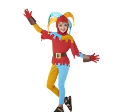 Costume da giullare medievale multicolore per bambina